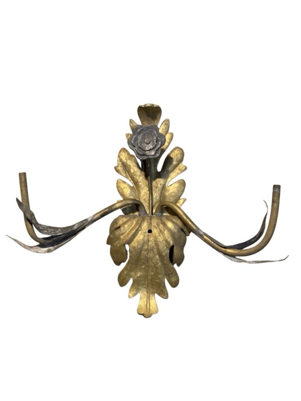 Antique Gold Gilded Metal Part of Scone Light I French Tole